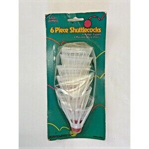Silver Lake Badminton Shuttlecock Birdies 6 piece Plastic Rubber Tip NOS Vintage